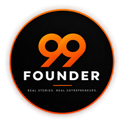 The 99Founder mark: a silver 99 and a rising arrow set on a dark globe, above the word FOUNDER.