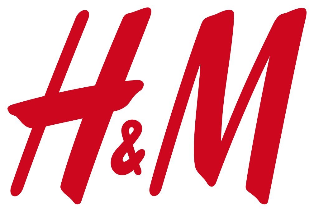 The H&M logo in red, slanted, handwritten-style letters.