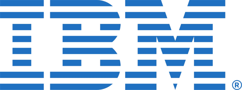 The IBM logo: the name in eight horizontal bars.