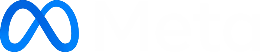 The Meta logo: a blue infinity mark beside the wordmark.
